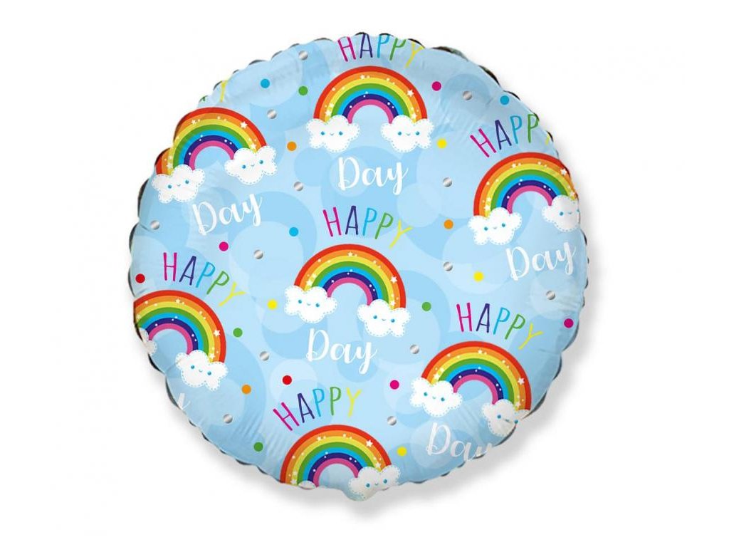 Balon din folie - Happy Day, albastru 48 cm