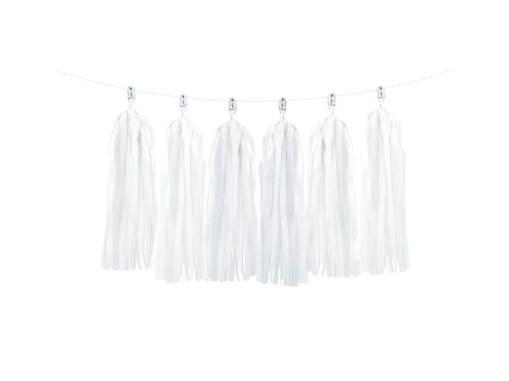 Ghirlandă cu ciucure - Albă