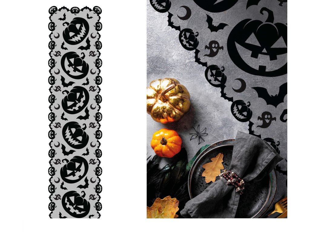Față de masă - Halloween dovleci 45 x 200 cm
