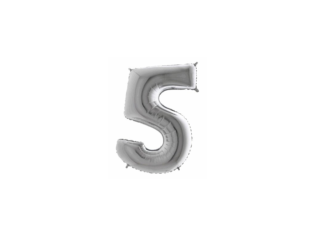 balon cislo 5 strieborna 600x600