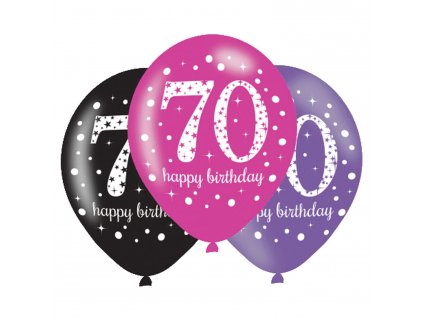 33050 latexove balony narodeninove cislo 70 ruzova party 6 ks