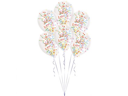 Baloane din latex cu confetti mix 6 buc