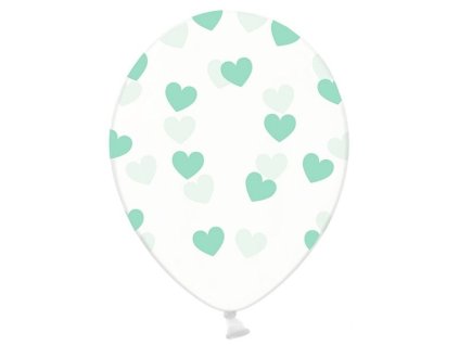 Balon - Transparent cu inimioare verzi