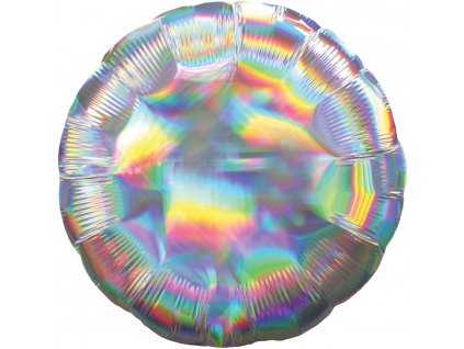 34400 foliovy balon holograficky strieborny kruh