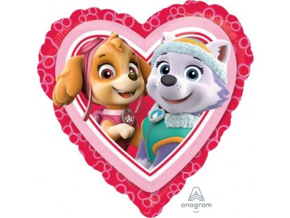 39062 foliovy balon paw patrol love girl 43cm