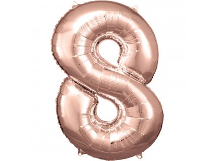 23751 1 balonik foliovy narodeninove cislo 8 ruzovo zlaty 86 cm