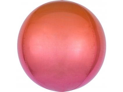 32663 ombre cerveno oranzovy foliovy balon gula