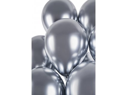 34304 1 balonik chromovy strieborny 33 cm