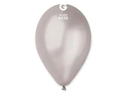 Balónik metalický strieborný 26 cm
