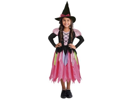 Detský kostým Ružová bosorka (Mărimea - Copii M: 115-123 cm)