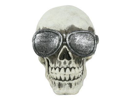 Decoratiune - Craniu cu ochelari 11 cm