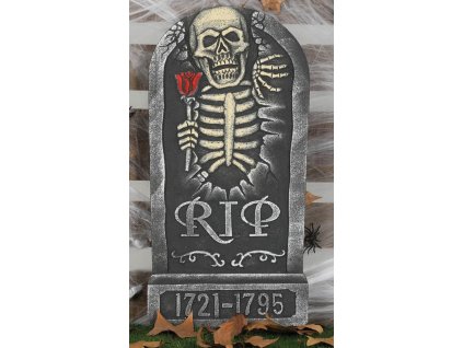 Decoraţiune Piatră funerară - schelet cu trandafir