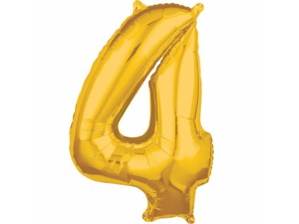 44417 foliovy balon narodeninove cislo 4 zlaty 66cm