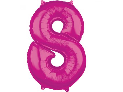 44573 foliovy balon narodeninove cislo 8 ruzovy 66cm