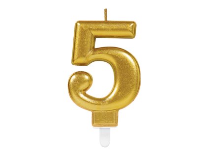 Lumânare pentru zi de naştere 5 aurie