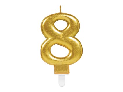 Lumânare pentru zi de naştere 8 aurie
