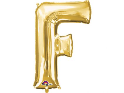Mini balon din folie litera F 33 cm auriu