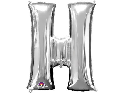 Mini balon din folie litera H 33 cm argintiu