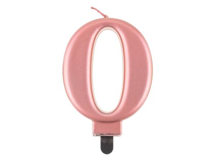 Lumânare aniversare 0 auriu-rose