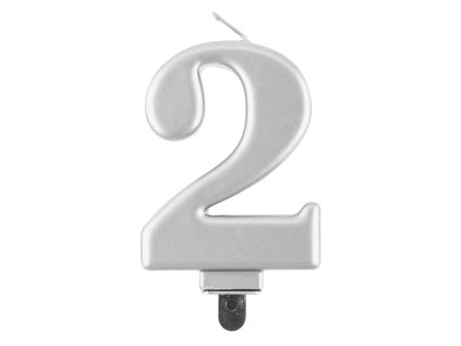 47093 2 narodeninova sviecka 2 metalicka strieborna 8 cm 1 ks