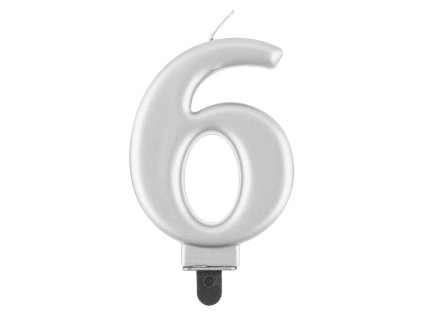 47117 2 narodeninova sviecka 6 metalicka strieborna 8 cm 1 ks