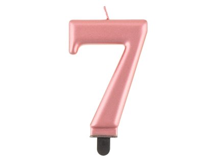 Lumânare aniversare 7 auriu-rose