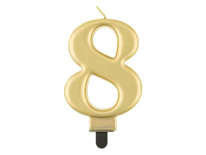 Lumânare aniversare 8 metalică aurie