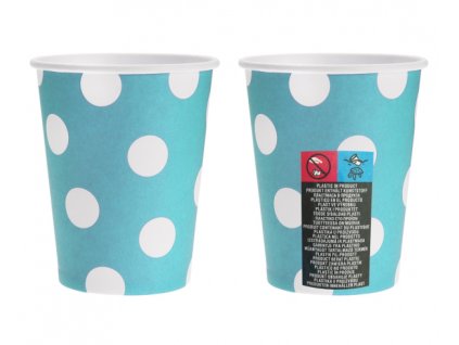 Poháre modré bodkované 6 ks