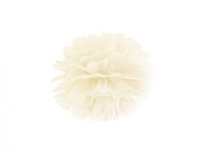 3137 1 pompom v tvare kvetu kremovy 25 cm
