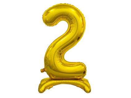 Samostojaci fóliový balón 2 zlatý 74 cm
