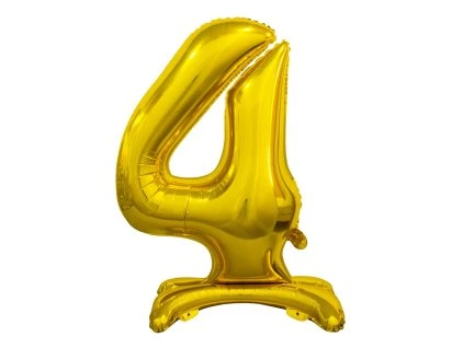 Samostojaci fóliový balón 4 zlatý 74 cm