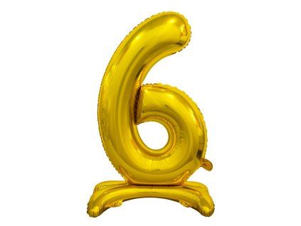 Samostojaci fóliový balón 6 zlatý 74 cm
