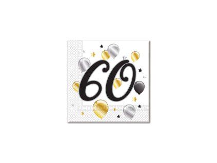 Servítky s číslom 60 - milestone 33 x 33 cm 20 ks