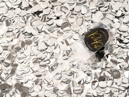 Tun de confetti mici culoare argintie