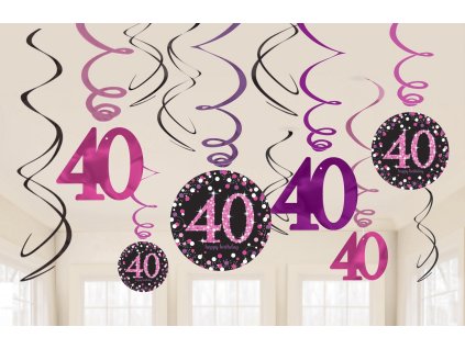 Serpentine decorative  40 de ani - roz sclipitor