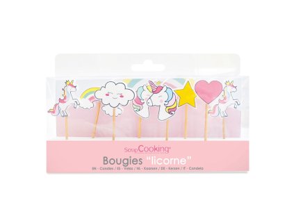 Lumânări pentru tort - Unicorn 8 buc