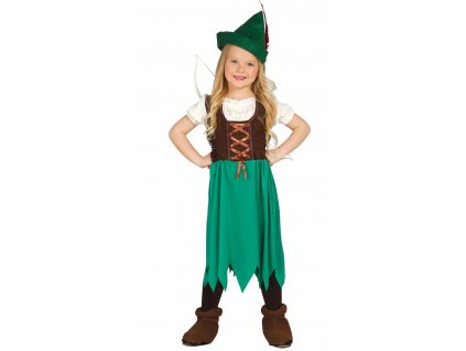 Dievčenský kostým - Robin Hood (Veľkosti 7-9 rokov (výška 127-132cm))