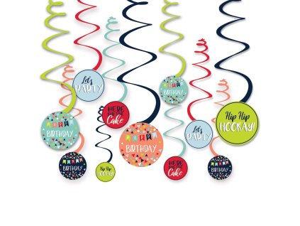 Serpentine decorative - Happy Birthday mix 12 buc
