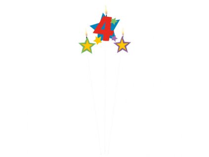 58482 1 sviecky cislo 4 na palicke 13 5 cm 3 ks