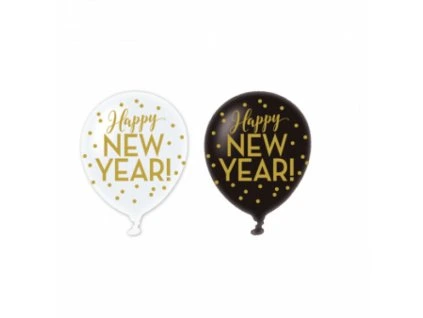 Balóniky Happy New Year - 6 ks