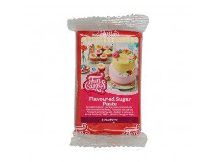 48908 cerveny rolovany fondant strawberry s prichutou jahod 250 g