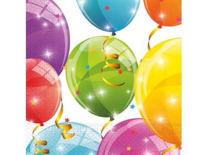 Servítky Trblietavé balóny 33 x 33 cm 20 ks