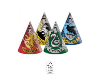 64068 party klobuciky harry potter fakulty 6 ks