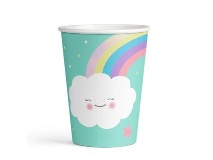 Papierové poháre - Dúha a obláčik 8 ks