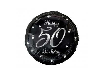 Fóliový balón čierno/strieborný 50