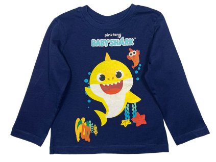 Chlapčenské tričko s dlhým rukávom - Baby Shark modré (Mărimea - Copii 104)