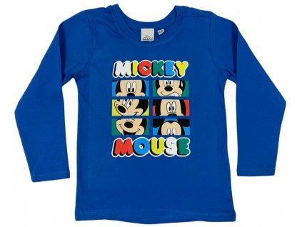 Chlapčenské tričko s dlhým rukávom - Mickey Mouse svetlomodré (Mărimea - Copii 110/116)