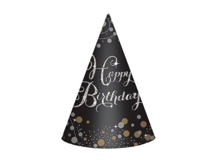 Pălării de petrecere - Happy Birthday aurii