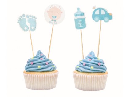 70024 ozdoby na cupcakes baby shower chlapec 12 ks