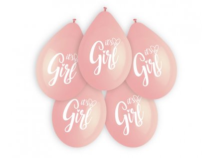 Set baloane din latex - It´s a girl 5 buc